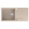 Quadron EVAN 146 XL GraniteQ zlewozmywak z syfonem Push 2 Open 1-komorowy z/o (1000x500x210; kom. 420x480) pearl beige / elementy stalowe HCQE10050U2BSP2O